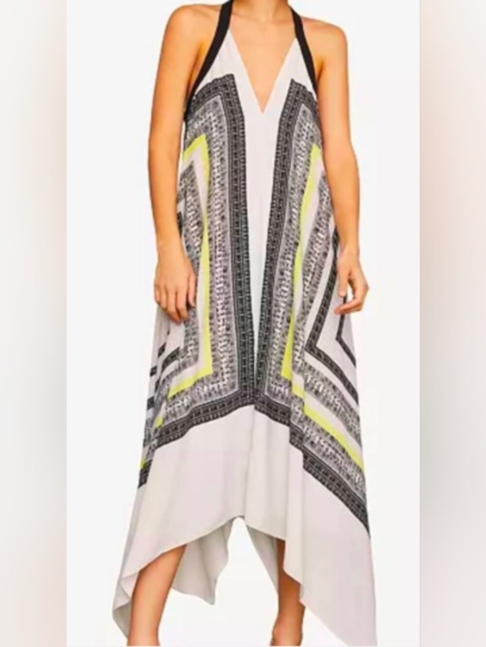 BCBGMazAzria Asymmetrical Scarf Dress